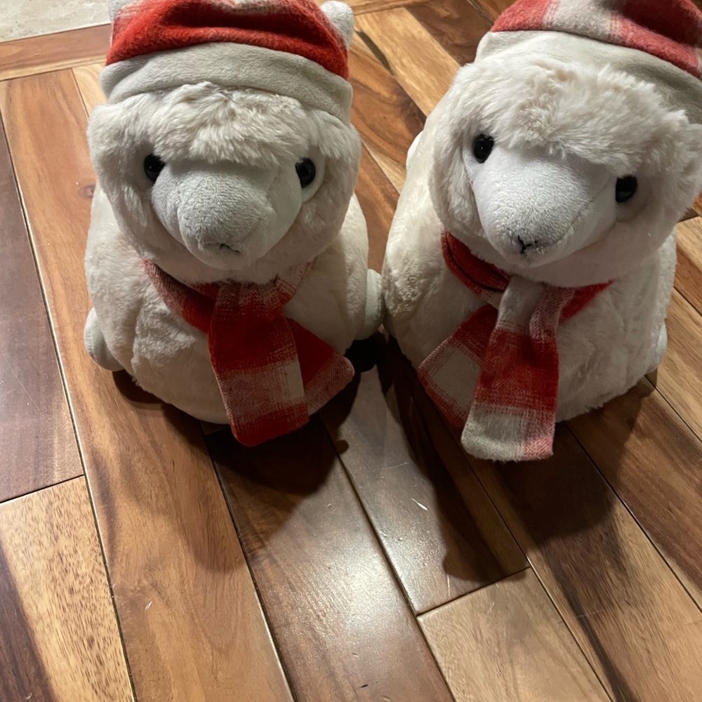Cute Plush Alpaca Pair with Red Scarves